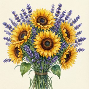 Sunflower Lavender Bouquet