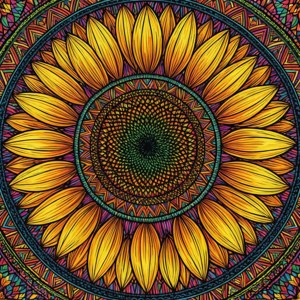 Sunflower Mandala Design