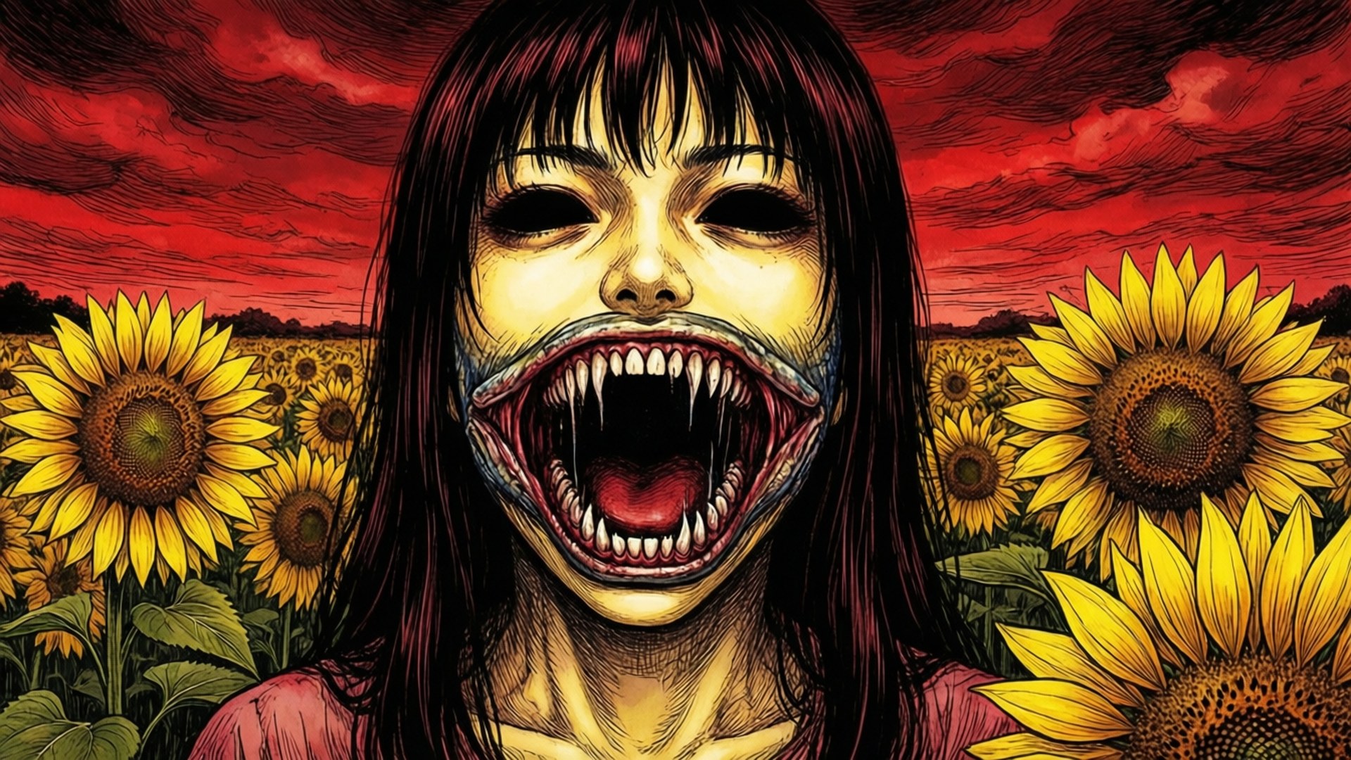 Sunflower Scream by Wallpapers.art Studio