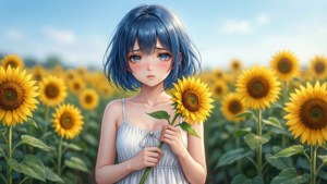 Sunflower Shyness