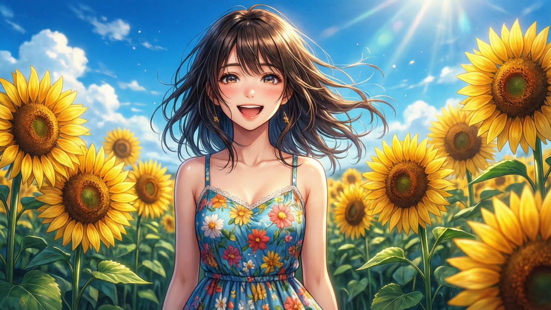 Sunflower Smile by Wallpapers.art Studio
