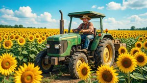 Sunflower Tractor Ride