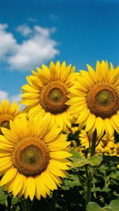 Sunflowers under Blue Sky