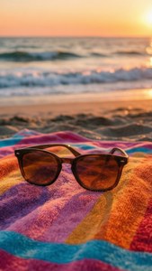 Sunglasses on Beach Towel