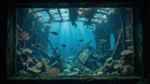 Sunken Shipwreck Aquarium