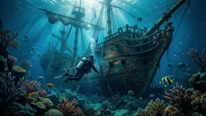 Sunken Shipwreck Dive