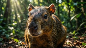 Sunlit Agouti Portrait