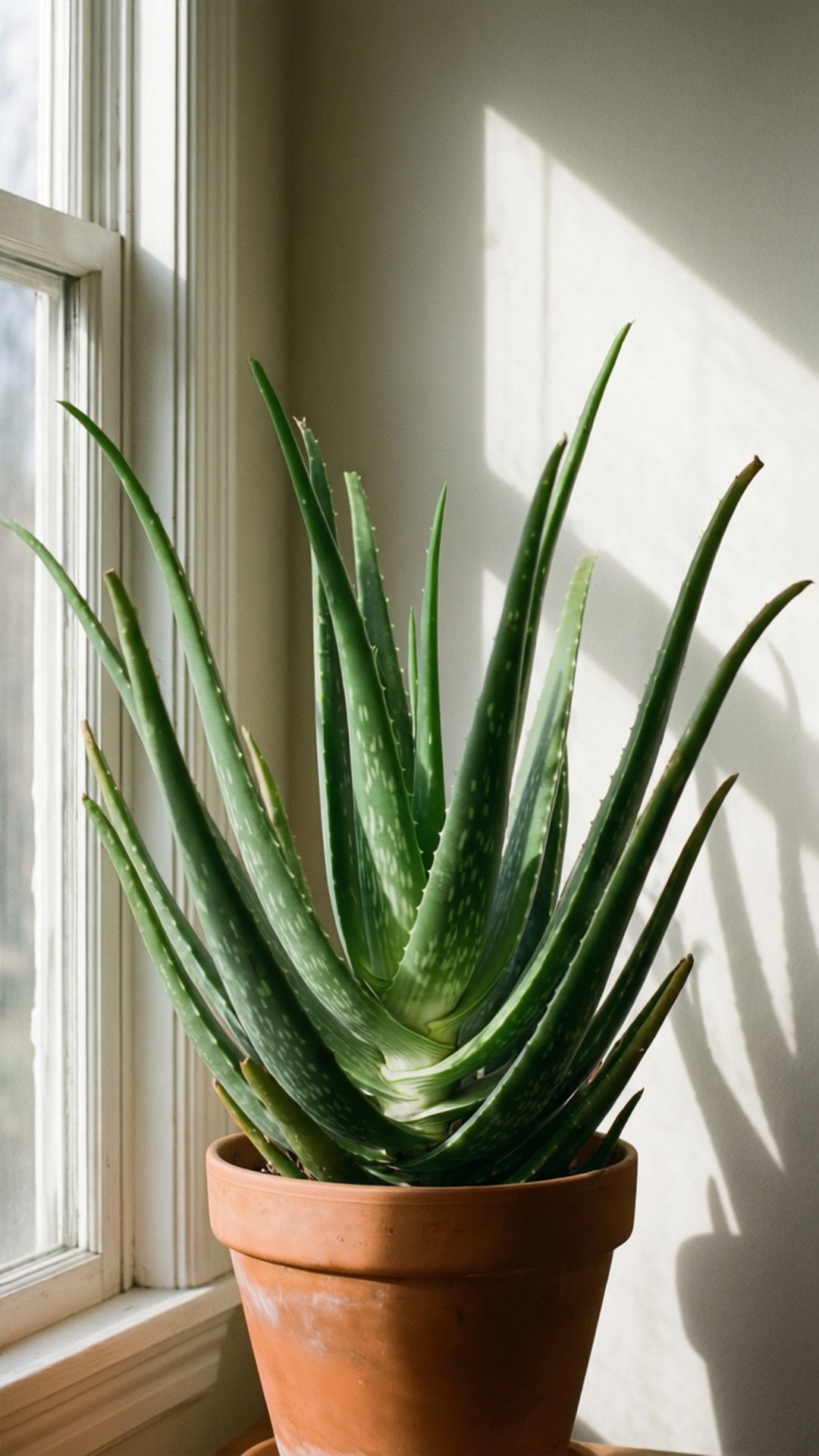 Sunlit Aloe Window by Wallpapers.art Studio