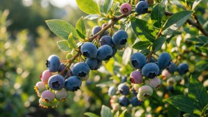 Sunlit Blueberry Bush