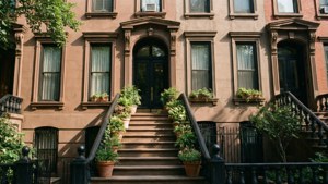 Sunlit Brownstone Stoop
