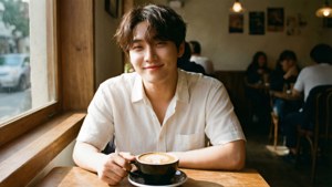 Sunlit Cafe Moment