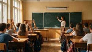 Sunlit Classroom Scene