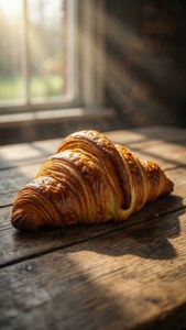 Sunlit Croissant Morning