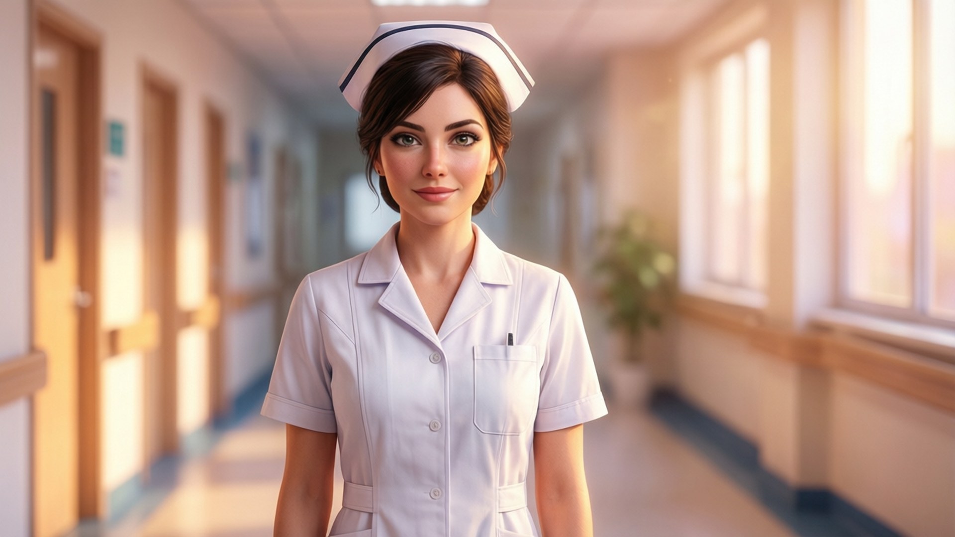 Sunlit Hospital Heroine by Wallpapers.art Studio