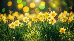 Sunlit Meadow Daffodils