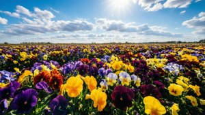 Sunlit Pansy Meadow