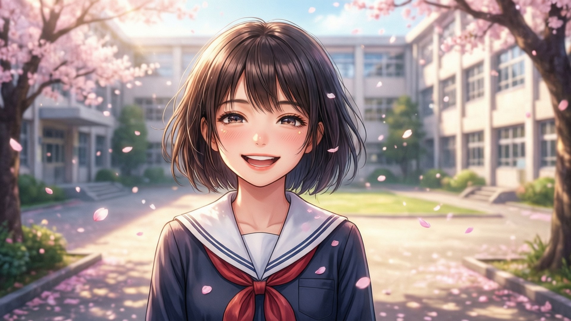 Sunlit Smile of Rika by Wallpapers.art Studio
