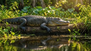 Sunlit Swamp Alligator