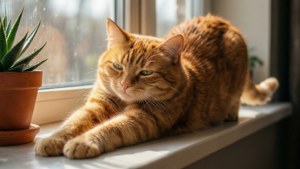 Sunlit Tabby Cat