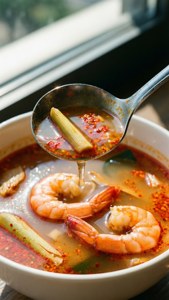 Sunlit Tom Yum Closeup