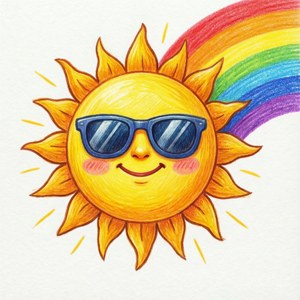 Sunny Doodle Rainbow