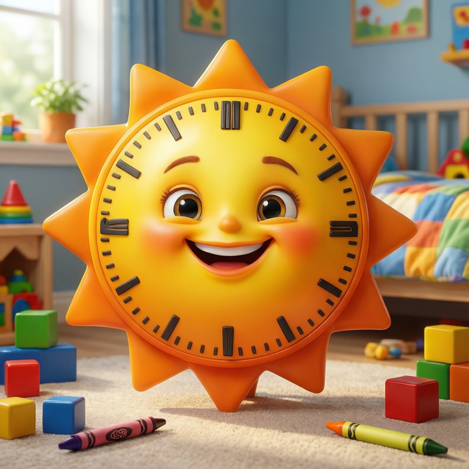 Sunny Kid’s Clock by Wallpapers.art Studio