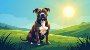 Sunny Pitbull on Hill