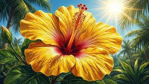 Sunny Yellow Hibiscus