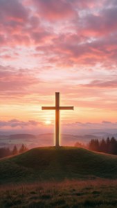 Sunrise Cross on Hill