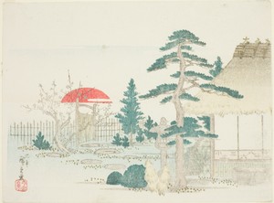 Sunrise in a garden.