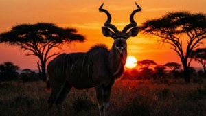 Sunrise Kudu Silhouette