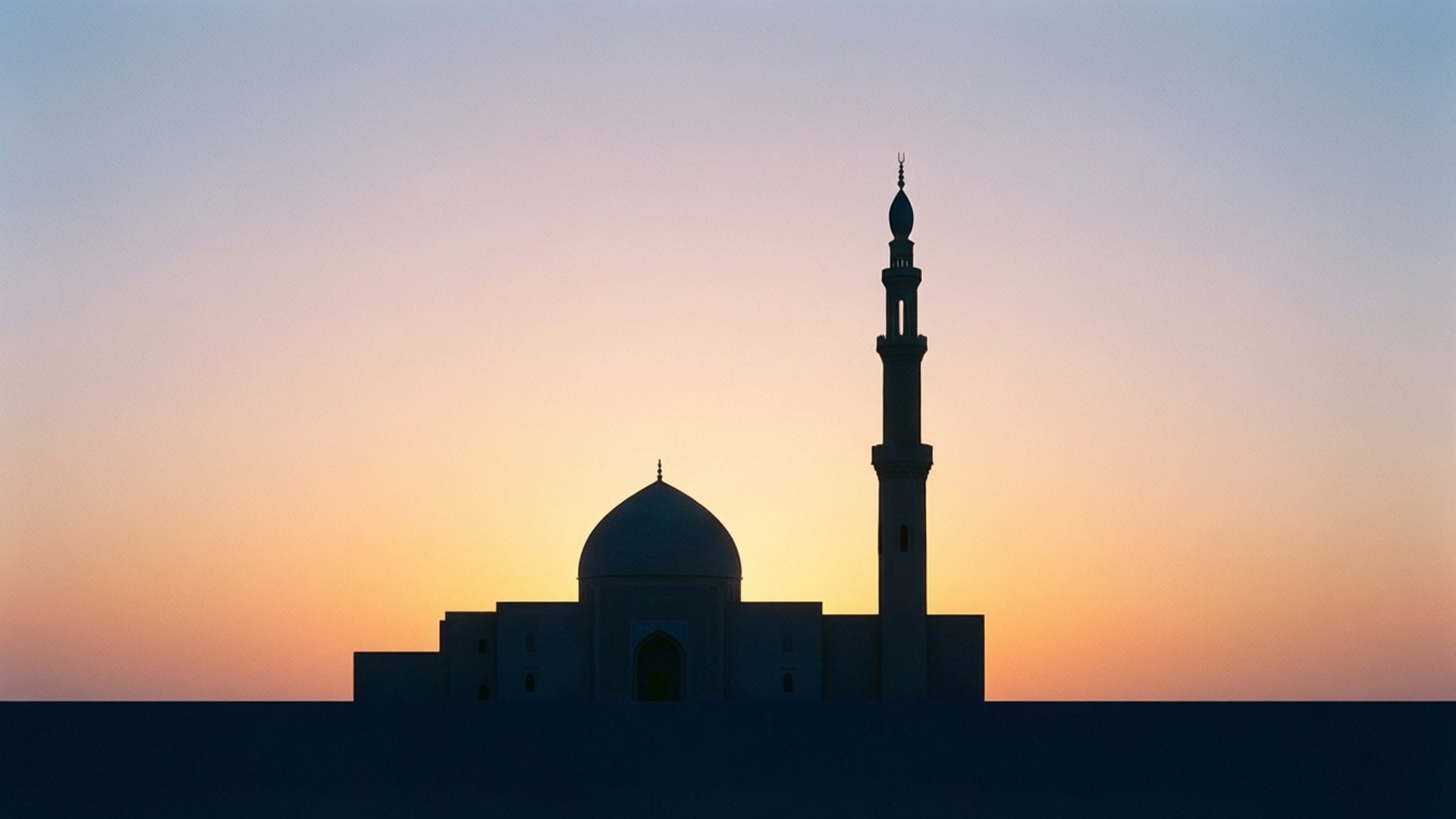 Sunrise Mosque Silhouette by Wallpapers.art Studio