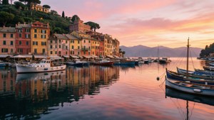 Sunrise over Portofino Harbor