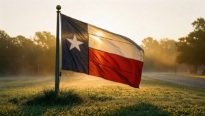 Sunrise Over Texas Flag