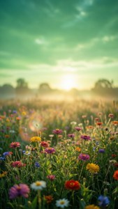 Sunrise Over Wildflowers