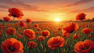 Sunrise Poppy Field