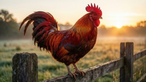 Sunrise Rooster Glory
