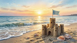Sunrise Sandcastle Message