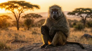 Sunrise Savanna Baboon