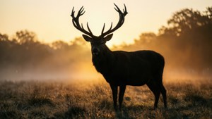 Sunrise Stag Silhouette