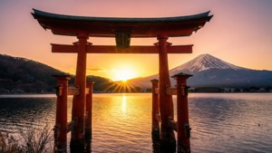 Sunrise Torii and Fuji
