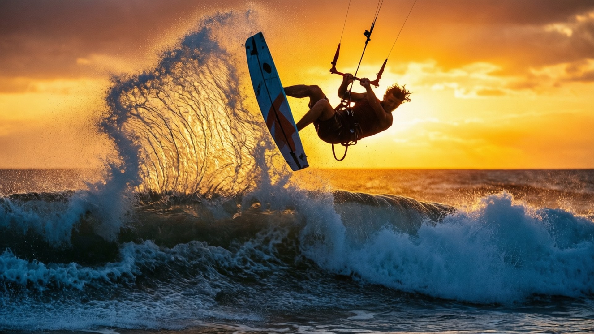 Sunset Airborne Leap by Wallpapers.art Studio