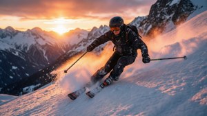 Sunset Alpine Skiing
