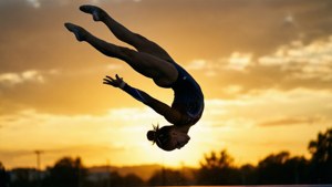 Sunset Backflip Silhouette