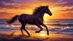 Sunset Beach Horse