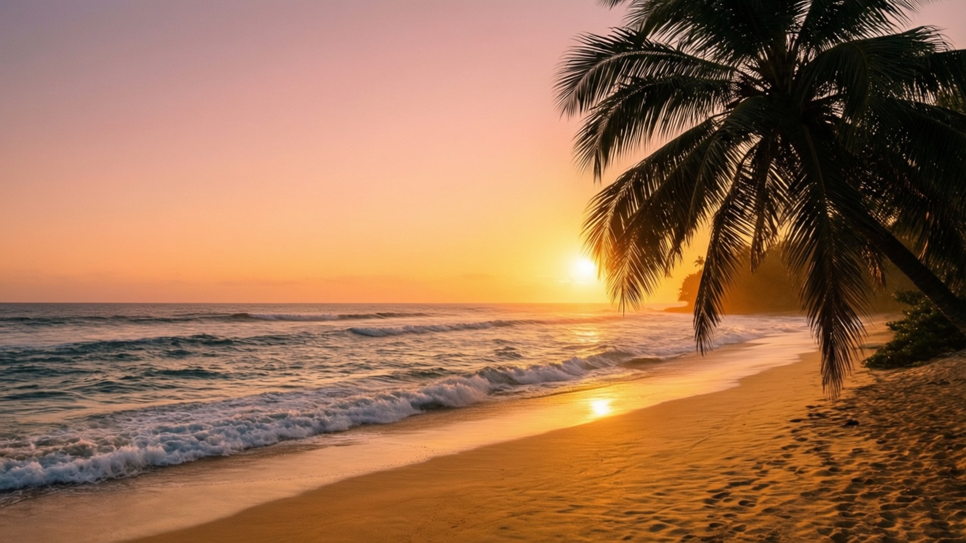 Sunset Beach Serenity by Wallpapers.art Studio