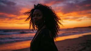 Sunset Beach Silhouette