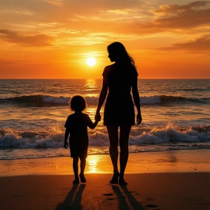Sunset Beach Silhouette