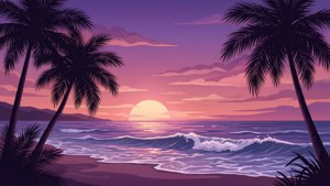 Sunset Beach Silhouette