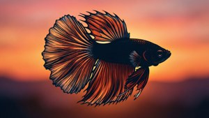 Sunset Betta Silhouette